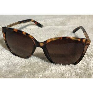 JF Tortoise Shell Sunglasses Square With Gold Chain Arms Womens